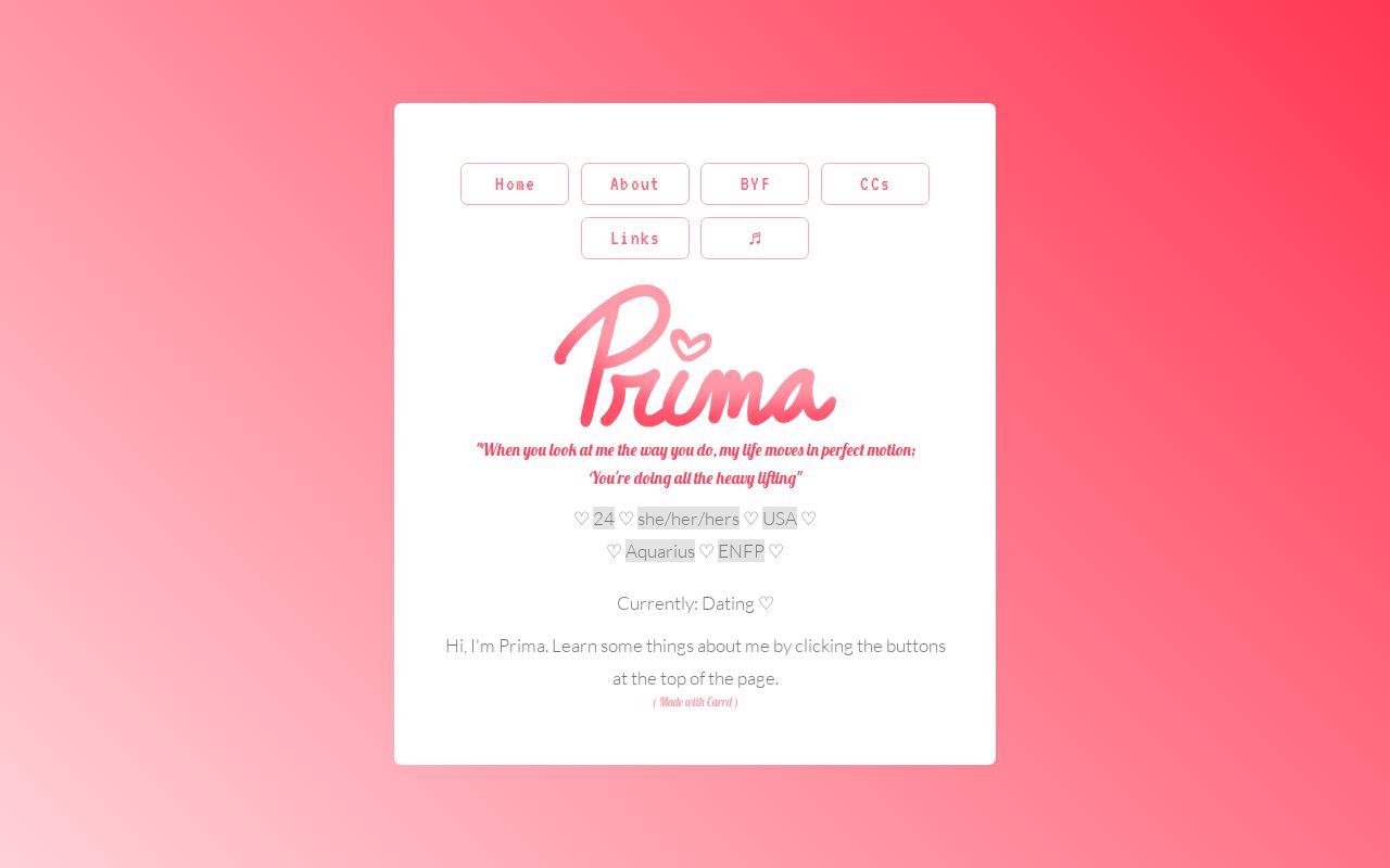 Carrd profile picture for @prima